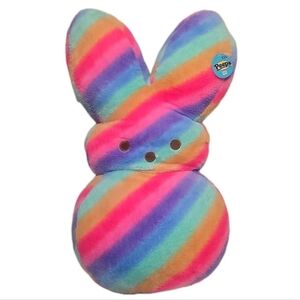 Peeps Licensed 38" Jumbo Bunny Plush Rainbow Striped Tie Dyed Pillow Easter Toy